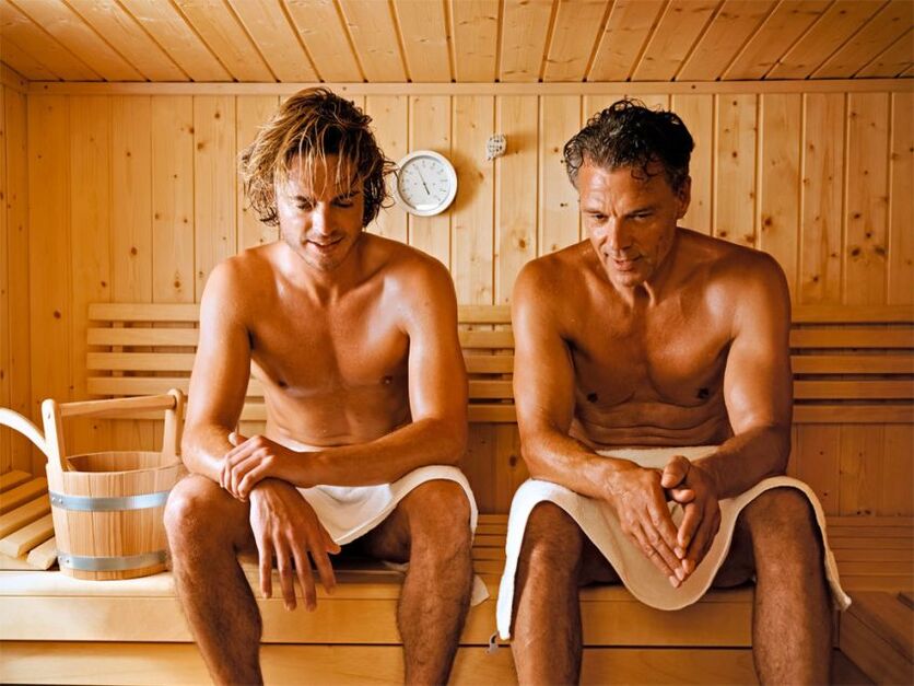 Men visit the sauna for the treatment of prostatitis