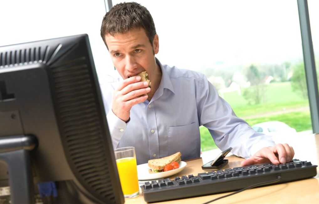 food at work with prostatitis